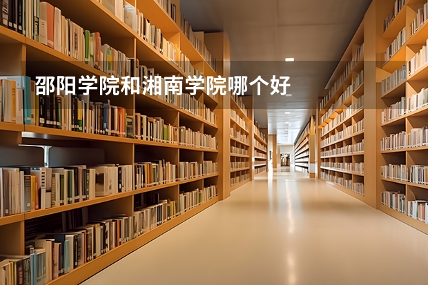 邵阳学院和湘南学院哪个好