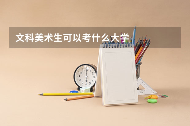 文科美术生可以考什么大学