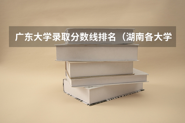 广东大学录取分数线排名（湖南各大学排名及录取分数线）