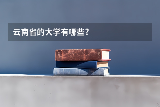 云南省的大学有哪些?