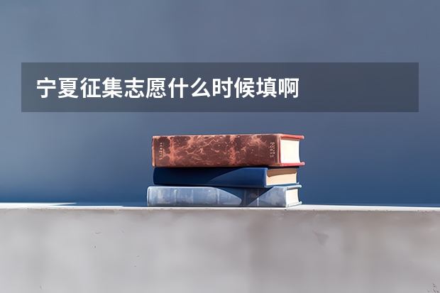 宁夏征集志愿什么时候填啊