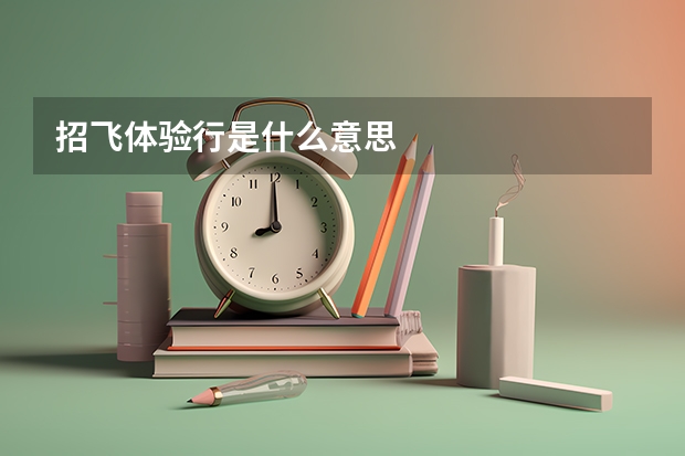 招飞体验行是什么意思